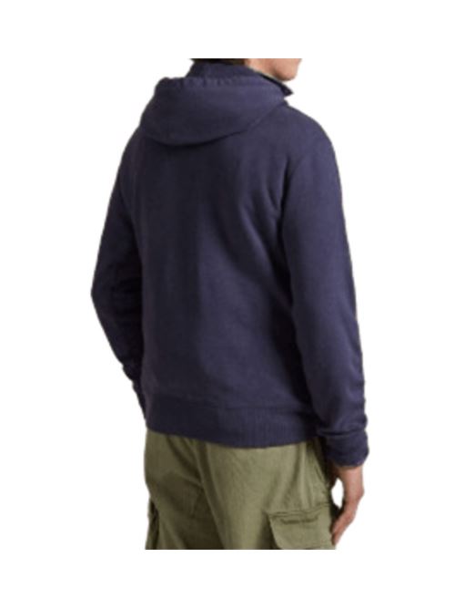 Felpa da uomo con cappuccio in puro cotone con stampa BEAR, colore blu faded POLO RALPH LAUREN | 710980314001